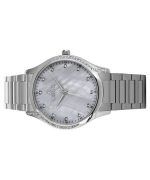 Westar Zing Crystal Accents Stainless Steel White Mother Of Pearl Dial Quartz 00127STN111 Women's Watch