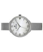 Westar Zing Crystal Accents Stainless Steel Mesh White Mother Of Pearl Dial Quartz 00128STN11 Women's Watch