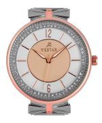 Westar Zing Crystal Accents Stainless Steel Mesh Gold And Silver Dial Quartz 00130SPN601 Women's Watch