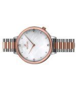 Westar Zing Crystal Accents Two Tone Stainless Steel White Mother Of Pearl Dial Quartz 00135SPN611 Women's Watch