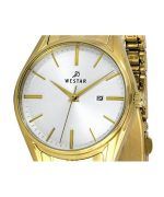 Westar Profile Gold Tone Stainless Steel White Dial Quartz 40210GPN107 Women's Watch