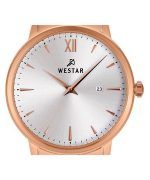 Westar Profile Rose Gold Tone Stainless Steel Silver Dial Quartz 40215PPN607 Women's Watch