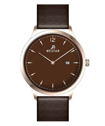 Westar Profile Leather Strap Brown Dial Quartz 50217PPN620 Men's Watch