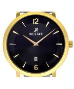 Westar Profile Leather Strap Black Dial Quartz 50219GPN103 Men's Watch