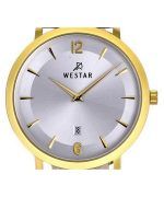 Westar Profile Leather Strap Silver Dial Quartz 50219GPN127 Men's Watch