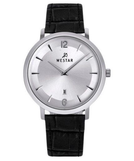 Westar Profile Leather Strap Silver Dial Quartz 50219STN107 Men's Watch