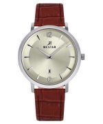 Westar Profile Leather Strap Light Champagne Dial Quartz 50219STN122 Men's Watch