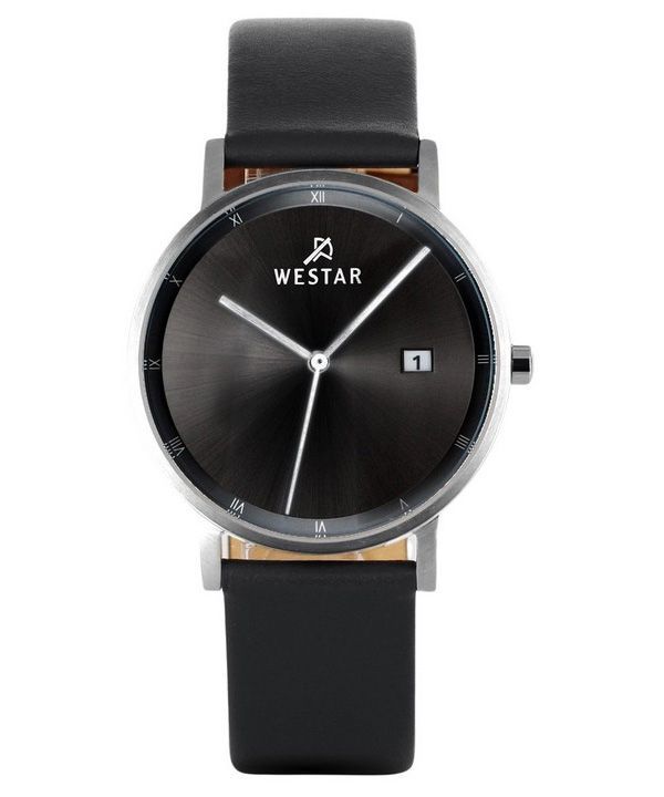 Westar Profile Leather Strap Black Dial Quartz 50221STN103 Men's Watch