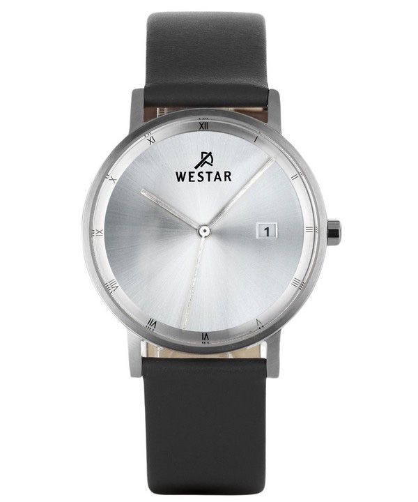 Westar Profile Leather Strap Silver Dial Quartz 50221STN107 Men's Watch