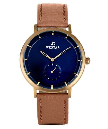 Westar Profile Leather Strap Blue Dial Quartz 50246BZZ184  Men's Watch