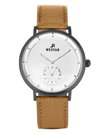 Westar Profile Leather Strap Silver Dial Quartz 50246GGN187 Men's Watch