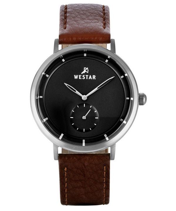 Westar Profile Leather Strap Black Dial Quartz 50246STN123 Men's Watch