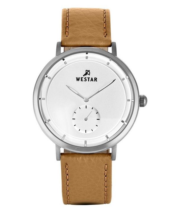 Westar Profile Leather Strap Silver Dial Quartz 50246STN187 Men's Watch