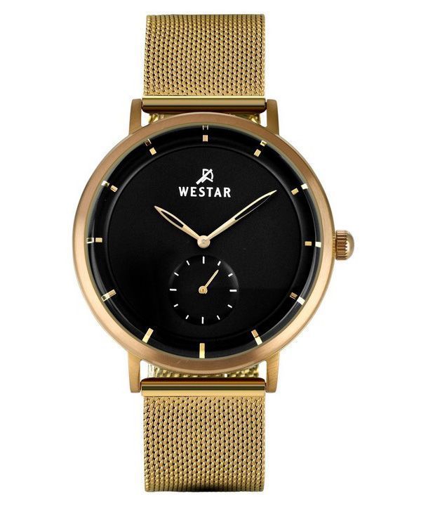 Westar Profile Gold Tone Stainless Steel Black Dial Quartz 50247BZZ103 Men's Watch