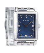 Bulova Classic Sutton Diamond Accent Stainless Steel Blue Dial Quartz 96P245 Women's Watch