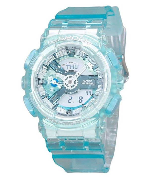 Casio G-Shock Analog Digital Virtual Worlds Translucent Light Blue Multicolor Dial Quartz GMA-S110VW-2A 200M Women's Watch