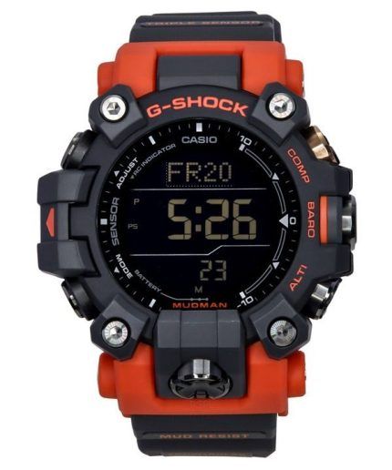 Casio G-Shock Mudman Master Of G-Land Digital Orange And Black Resin Strap Solar GW-9500-1A4 200M Men's Watch