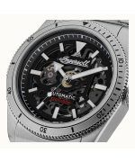 Ingersoll The Scovill Brown Leather Strap Black Skeleton Dial Automatic I13901 100M Mens Watch