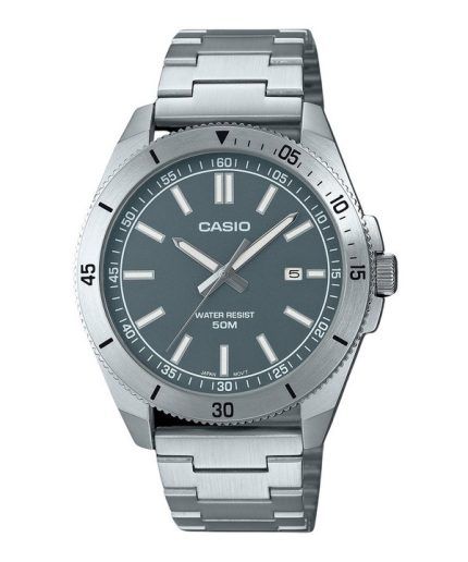 Casio Standard Analog Stainless Steel Grey Dial Quartz MTP-B155D-3EV Men's Watch