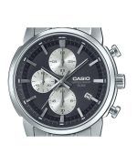 Casio Standard Analog Chronograph Stainless Steel Black Dial Quartz MTP-E510D-1A2V Men's Watch