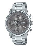 Casio Standard Analog Chronograph Stainless Steel Grey Dial Quartz MTP-E510D-8AV Men's Watch