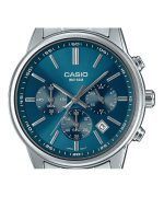 Casio Standard Analog Chronograph Stainless Steel Blue Dial Quartz MTP-E515D-2A1V Men's Watch