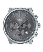 Casio Standard Analog Chronograph Stainless Steel Grey Dial Quartz MTP-E515D-8AV Men's Watch