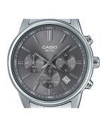 Casio Standard Analog Chronograph Stainless Steel Grey Dial Quartz MTP-E515D-8AV Men's Watch