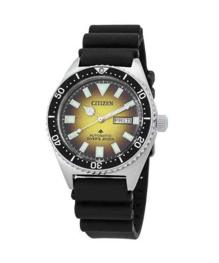 Citizen Promaster Marine Rubber Strap Yellow Dial Automatic Diver's NY0120-01X 200M Men's Watch