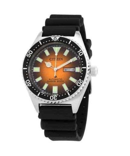 Citizen Promaster Marine Rubber Strap Orange Dial Automatic Diver's NY0120-01Z 200M Men's Watch