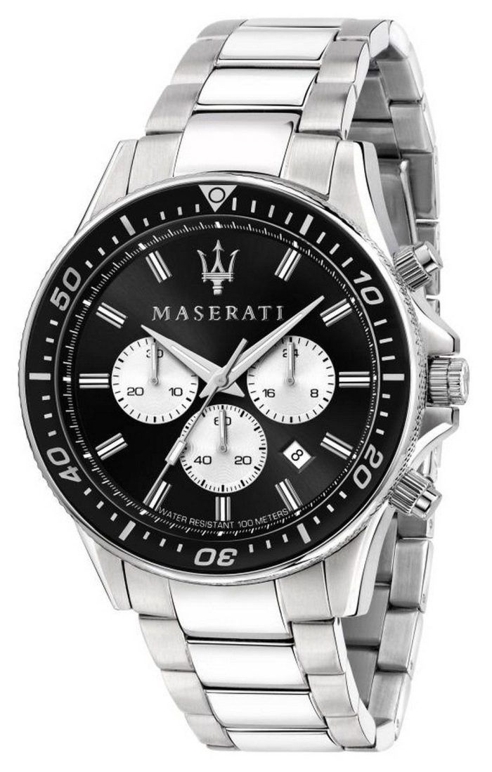 Maserati Sfida Chronograph Black Dial Stainless Steel Quartz R8873640004 100M Men's Watch