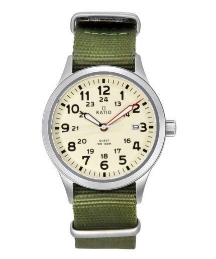 Ratio Quest Men's Field Watch Sapphire Nylon Strap Quartz RTQ011 100M Lewis And Clark Edition