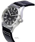 Ratio Skysurfer Pilot Black Textured Dial Leather Automatic RTS320 200M Men's Watch