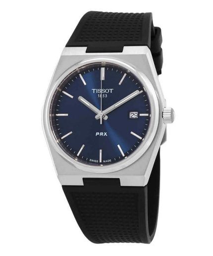 Tissot T-Classic PRX Rubber Strap Blue Dial Quartz T137.410.17.041.00 100M Mens Watch