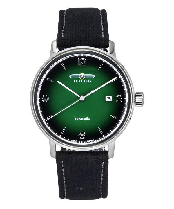 Zeppelin Hindenburg LZ129 Recycled Plastic Strap Green And Black Eco Ceramic Dial Automatic 80642N Mens Watch