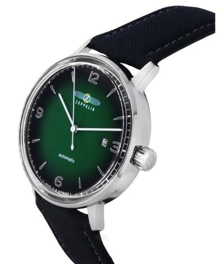 Zeppelin Hindenburg LZ129 Recycled Plastic Strap Green And Black Eco Ceramic Dial Automatic 80642N Mens Watch