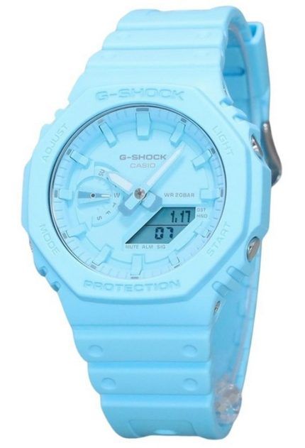 Casio G-Shock Analog Digital Bio Based Resin Strap Blue Dial Quartz GA-2100-2A2 200M Men's Watch