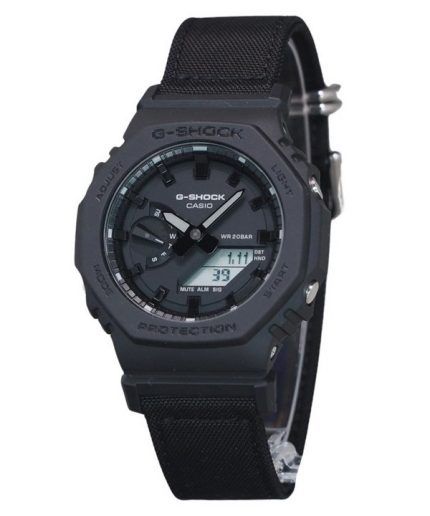Casio G-Shock Analog Digital Eco Cloth Strap Black Dial Quartz GA-2100BCE-1A 200M Men's Watch