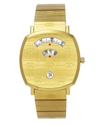 Gucci Grip Gold Tone Stainless Steel Gold Dial Quartz YA157409 Unisex Watch